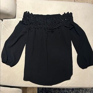 Elegant Black Off-Shoulder Lace Top